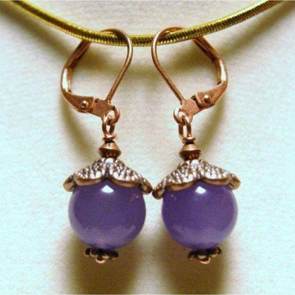 Angel Heart Treasures Jewelry - Handmade Lavender Quartzite & Copper Earrings